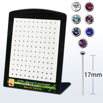 bnycb25m board unbend steel nose stud w bezel set color crystal