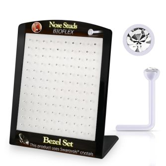 brac23 display w 120 bio  flex nose stud w 2.5mm clear crystal