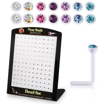 brac26 display 120 piercing nariz l bio flexible redonda 2mm 2 5mm cristal swarovski bisel distribuidor mayorista