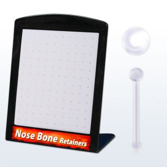 brac9 display 120 retainer piercing nariz hueso acrilico flexible transparente 0 6mm bola 1 5mm distribuidor mayorista
