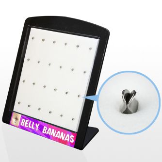 brey5 display acrilico piercings display vacio espuma blanca 24 clips piercing ombligo venta