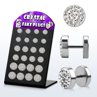 bripf5 display 24 plugs falsos acero quirurgico multi cristal claros ferido distribuidor