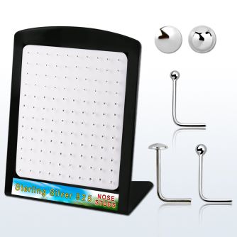 brmnsb display 120 piercing nariz l plata esterlina 925 0 6mm bola 1 5mm 2mm redonda 2mm al por mayor