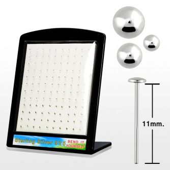 brmnyb silver bend it yourself nose stud with ball flat top