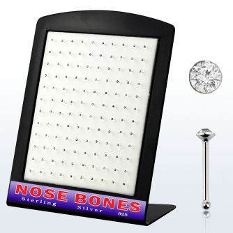brnbc display 120 piercing nariz hueso plata esterlina 925 0 6mm cristal redondo 1 5mm mayorista