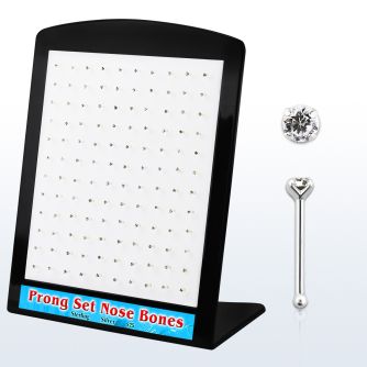 brnbpc display 120 piercings nariz hueso plata esterlina 925 0 6mm cristal redondo 1 5mm distribuidor mayorista