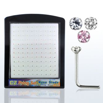 brnsczm display 120 piercing nariz l plata 925 0 6mm zirconia redondas 2mm venta