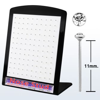 brnyc display 120 piercing nariz doblar tu mismo plata 925 0 6mm cristal claro redondo 1 5mm distribuidor mayorista