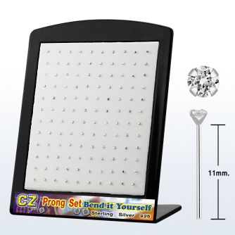 brnyczc display 120 piercing nariz doblar tu mismo plata esterlina 925 0 6mm 2mm zirconia al por mayor