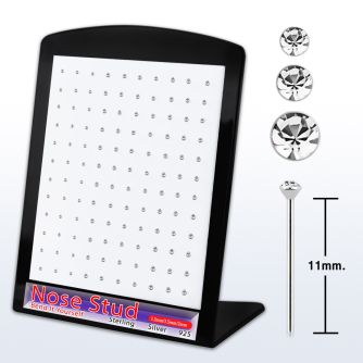 brnymc7 board w bend it yourself nose stud w mixed clear crystal