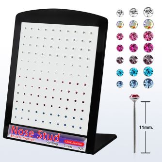 brnymm7 board w bend it yourself nose stud w mixed crystal tops