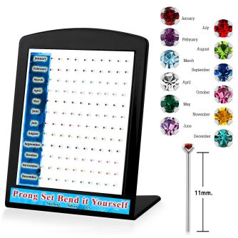 brnypbt display 120 piercing nariz doblar tu mismo plata esterlina 925 0 6mm cristal nacimiento 1 5mm distribuidor mayorista