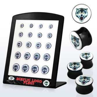 brpg105 board w acrylic double flared plug w wolf picture