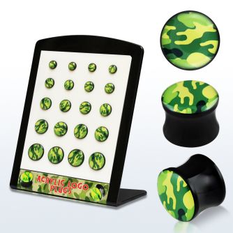 brpg119 board w double flared plug with green camouflage