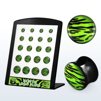 brpg129 board w double acrylic flared plug with zebra stripes