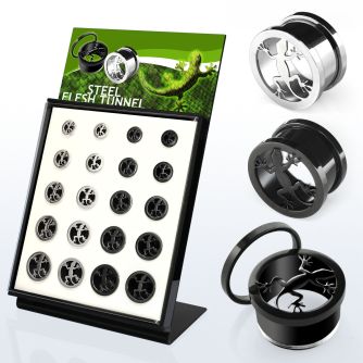 brpg147a display 20 dilataciones tunel tornillo acero brillo espejo acero anodizado negro lagarto 8mm 16mm al por mayor
