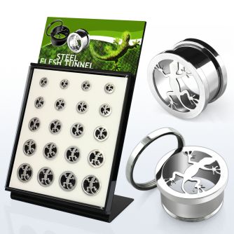 brpg147b display 20 dilataciones tunel tornillo acero brillo espejo logo lagarto 8mm 16mm distribuidor