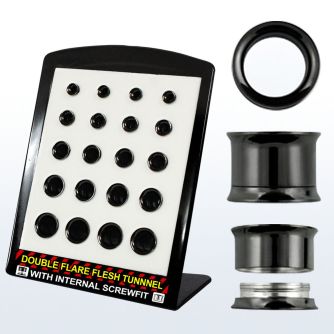 brpg149b board w pvd 316l dual flared flesh tunnel w screwfit