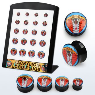 brpg162 board of acrylic double flared plug w king cobra head