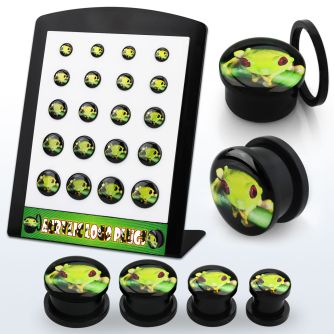 brpg169 board of acrylic screwfit plug with tree frog logo
