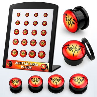 brpg185 al por mayor display 20 dilatadores plug acrIlico negro rosca logo arbol vida al amanecer 2g to 916 6mm  14mm distribuidor