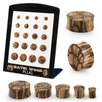 brpg202 solid batik wood double flare plugs 20pcs
