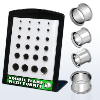 brpg4 display 24 dilatadores tunel doble flare acero tamanos variados distribuidor mayorista