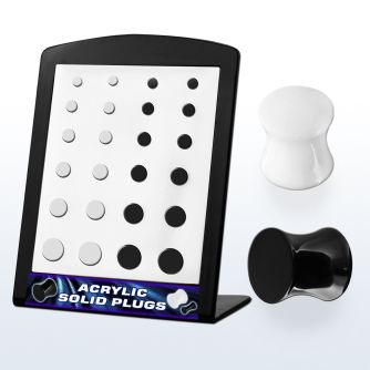 brpg82 board of double black white flared acrylic plug