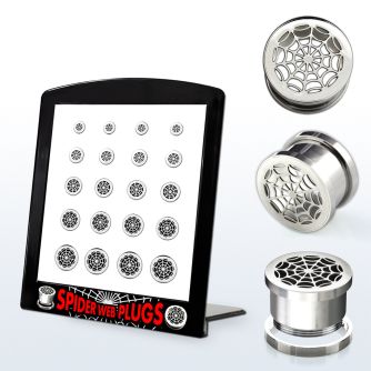 brpg91 board of polished steel screwfit tunnel w spider web