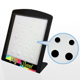 brpu2 display acrilico piercings display vacio plugs espuma blanca 24 agujeros 3mm 10mm al por mayor