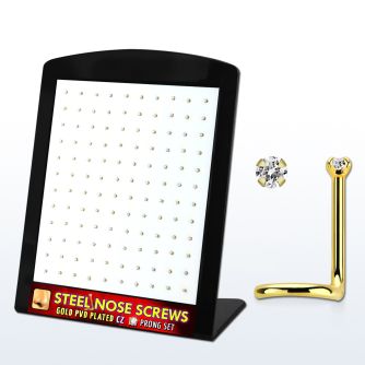 brs126 display w gold plated steel nose screws w 1.5mm clear czs