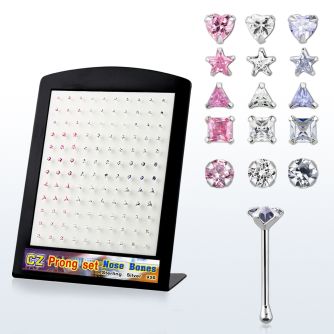 brzbmm display 120 piercings nariz hueso plata esterlina 925 0 6mm zirconia cuadradas redondas 2mm estrella corazon tri 3mm distribuidor mayorista