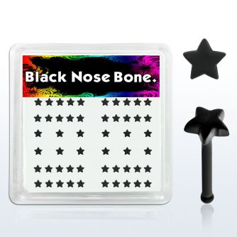 bxa1 caja piercings nariz hueso acrilico negro estrella 3mm venta