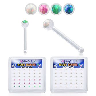 bxa31 box w acrylic nose bones w 1.5mm synthetic opal tops