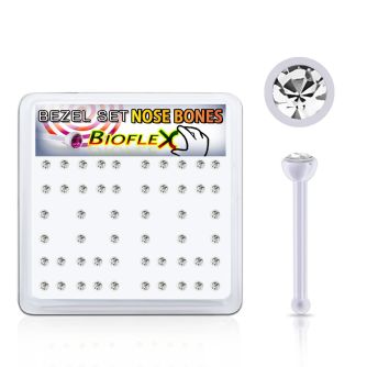 bxa32 caja piercing nariz hueso bio flexible redonda 2mm cristal swarovski bisel distribuidor