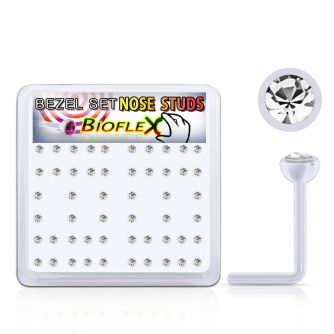 bxa38 box w 120 bio  flex nose stud w 2.5mm clear crystal