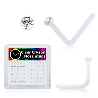 bxa9 caja piercing nariz l acrilico transparente cristal redondo 1 5mm venta