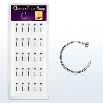bxcln1 caja display 25 aros nariz clip acero quirurgico 1mm diametro 8mm venta