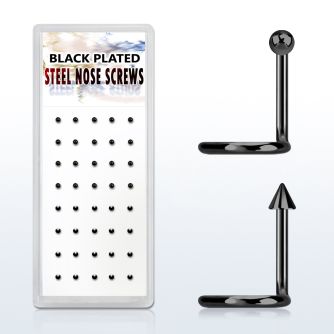 bxns4 caja 40 piercing nariz l acero quirurgico anodizado negro bola cono 2mm distribuidor mayorista