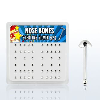 bxvcn caja display piercing nariz hueso plata 0 6mm cono liso venta