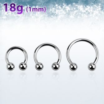 cb18b3 316l steel circular barbell 18g 1mm with 3mm balls