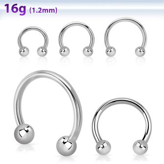 cbeb 316l steel circular barbell with two 3mm balls