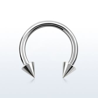 cbecn25 316l steel circular barbell with two 2 5mm cones