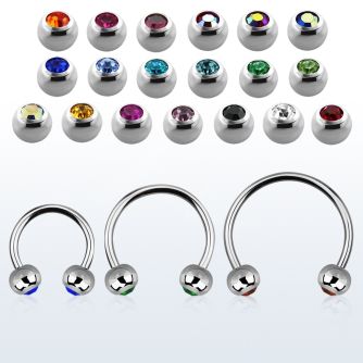 cbejb5l xxl steel circular barbell, 16g w 5mm jewel balls