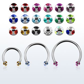 cbemj3l xxl steel circular barbell 16g 3mm steel multijewel ball