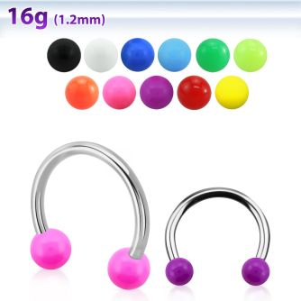 cbesab barbell circular acero quirurgico bolas acrilicas color liso 3mm distribuidor mayorista