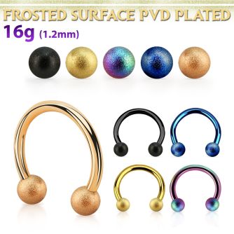 cbetfo3 anodized steel circular barbell w 3mm frosted steel ball