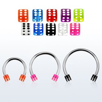 cbevdi4l barbell circular diametro acero 316l dados 4mm acrilico uv usar como arete distribuidor mayorista