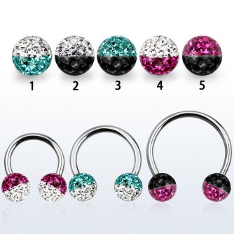 cbmfe8l barbell circular diametro acero 316l bolas 8mm multi cristal ferido colores usar como arete distribuidor mayorista