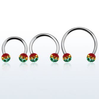 cbmfr6l barbell circular diametro acero 316l bolas 6mm rayas color rasta rosca usar como arete distribuidor